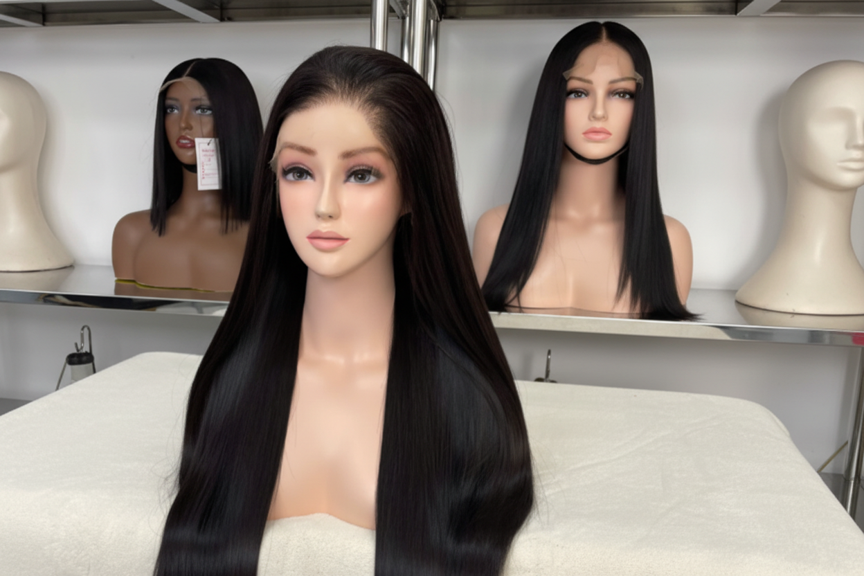 360 Lace Wig Human Hair Natural Color High Quality Bone Straight HD Lace Frontal Wigs Vietnamese One Donor Hair