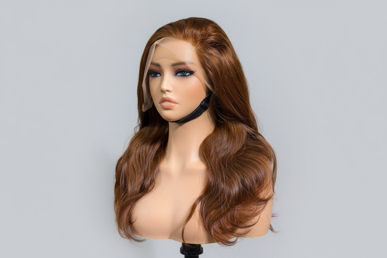 Body Wave Frontal Wig Brown Colored 18 Inches Hot Selling 100% Raw Hair