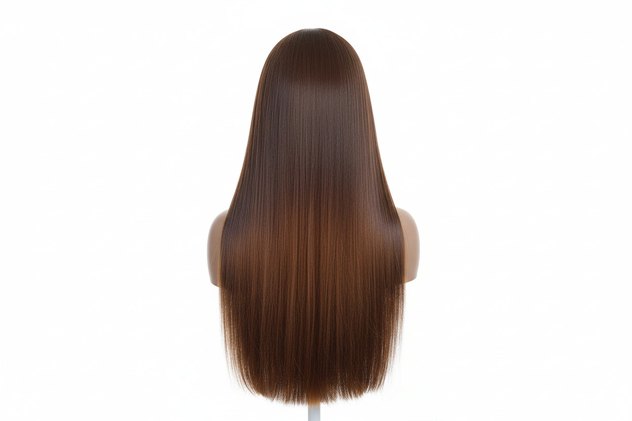 Ombre Honey Brown Vietnamese Bone Straight Wigs Double Drawn Colored Human Hair Wigs Raw Hair HD Transparent Lace Frontal Wig