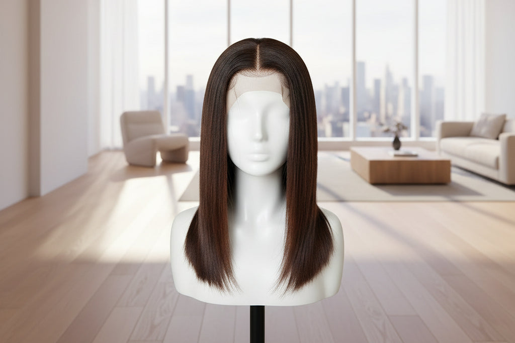 Raw Vietnamese Super Double Drawn Bone Straight Bob Wigs Ombre Brown HD Transparent Lace Frontal Human Hair Wigs Bleached Knots