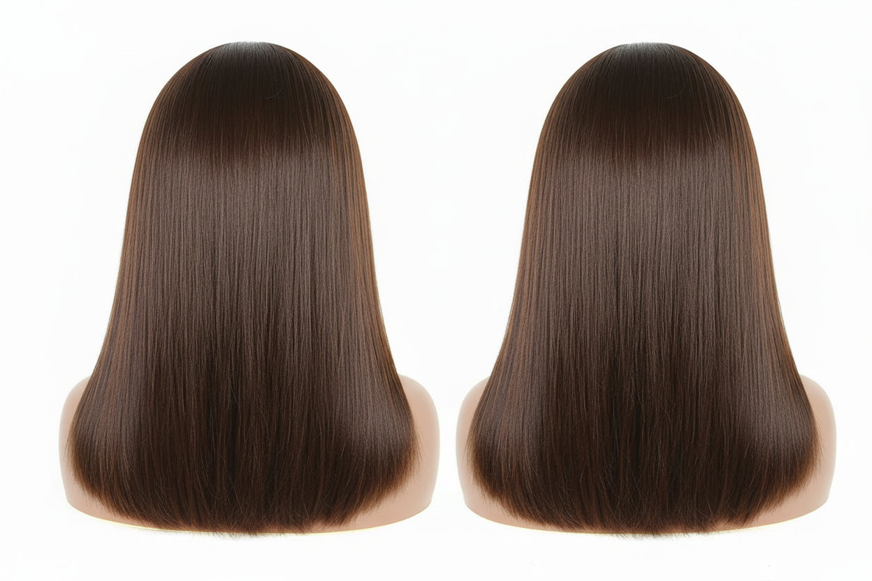 Bone Straight HD Lace Frontal Wig Raw Vietnamese Hair Double Drawn Short Bob Human Hair Wigs For Women Pre Plucked Ombre Brown