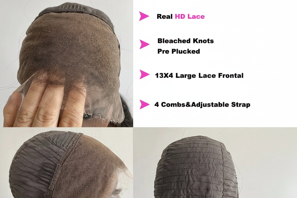 Bone Straight HD Lace Frontal Wig Raw Vietnamese Hair Double Drawn Short Bob Human Hair Wigs For Women Pre Plucked Ombre Brown