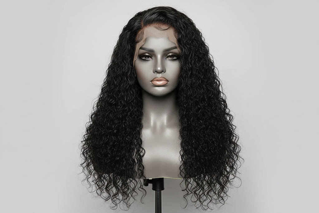 Raw Vietnamese Curly Human Hair Wigs 250 Density 13X4 HD Transparent Lace Frontal Wig Pre Plucked Black Wig 100% Human Hair