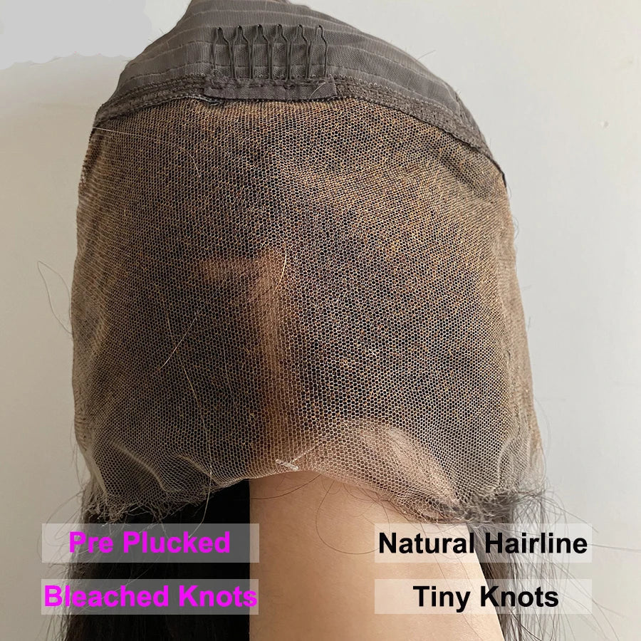 Raw Vietnamese Super Double Drawn Bone Straight Bob Wigs Ombre Brown HD Transparent Lace Frontal Human Hair Wigs Bleached Knots